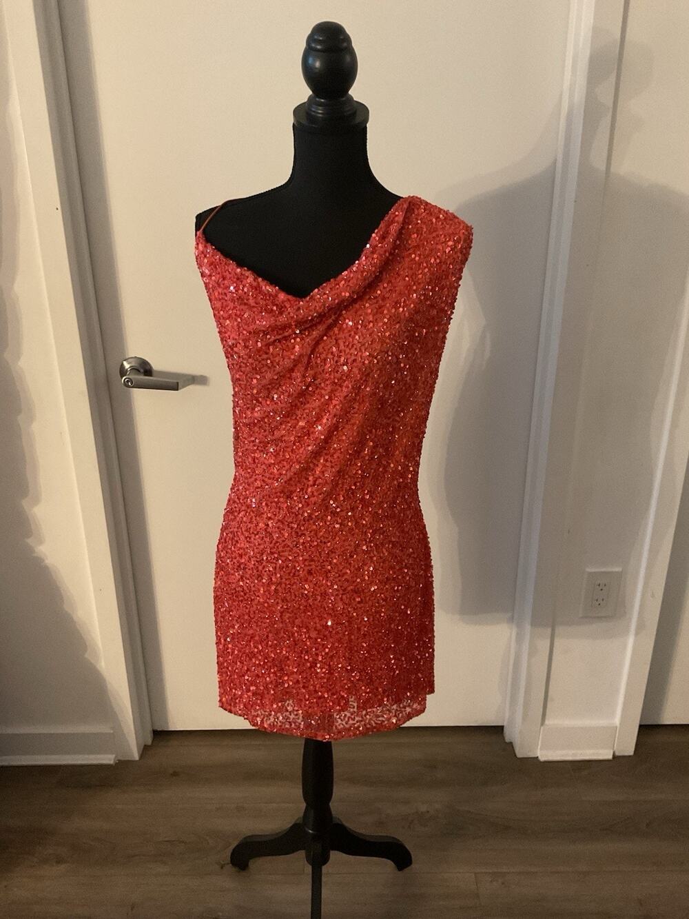 Retrofete Esme Sequin Mini Dress In Calypso Coral